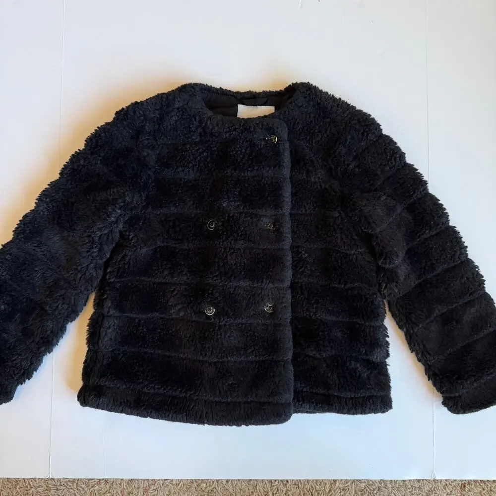 Janie and Jack Channel Faux Fur Short Coat 5 to 6 Girls - Picture 2 of 8